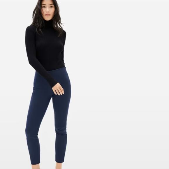 Everlane Navy Blue The Side Zip Stretch Cotton Work Pant - Picture 1 of 13